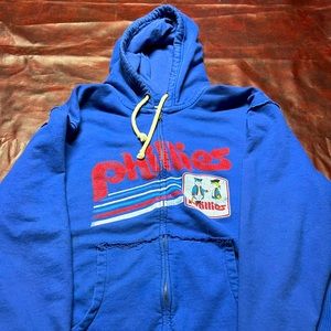 Vintage Phillies Blue Mitchell and Ness Hoodie Size 3XlL (56)